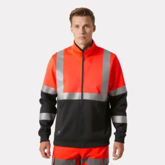 The Addvis Hi Vis Zip Sweatshirt Class 1, ideal for safety, style.